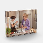 母パーソナライズされたの日のガラスのブロック写真枠 フォトブロック (左)