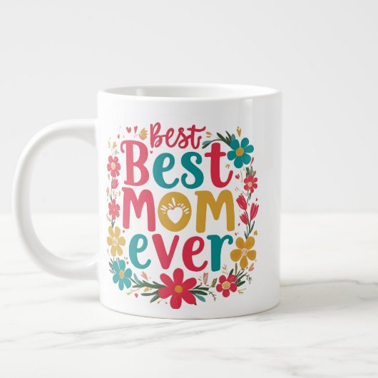 母パーソナライズされたの日のマグカップ – モーニカスタムー用の贈り物 ジャンボコーヒーマグカップ (左)