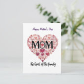 母パーソナライズされたの日のマグカップ – モーニカスタムー用の贈り物 ポストカード (スタンド正面)