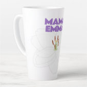 母パーソナライズされたの日のラテマグカップ – ホワイトリリー カフェラテマグ (左アングル)