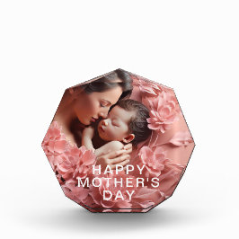 母パーソナライズされたの日の八角形フォトブロック フォトブロック