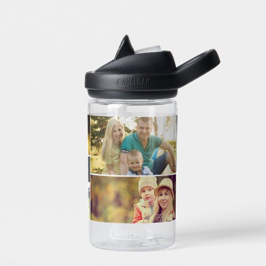母パーソナライズされたの日の写真カスタムコラージュ ウォーターボトル (左面)