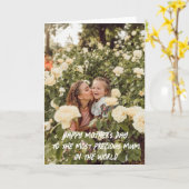 母パーソナライズされたの日の写真カード カード (黄色い花)