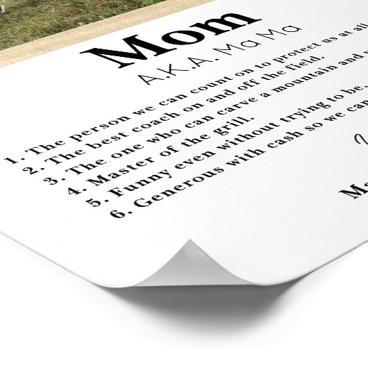 母パーソナライズされたの日の写真ギフト ポスター (角)