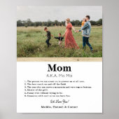 母パーソナライズされたの日の写真ギフト ポスター (正面)