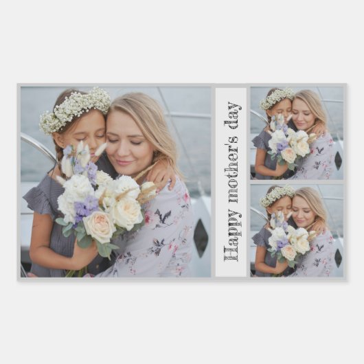 母パーソナライズされたの日の写真コラージュのシール 長方形シール (正面)