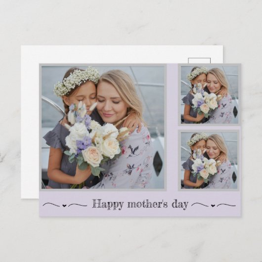 母パーソナライズされたの日の写真コラージュはがき シーズンポストカード (正面/裏面)