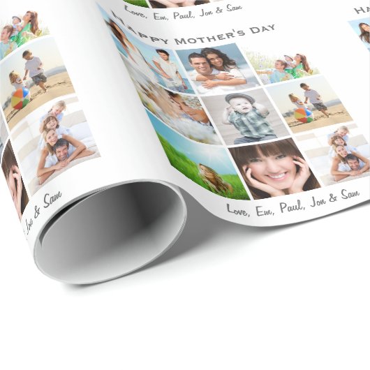 母パーソナライズされたの日の写真ラッピング紙 ラッピングペーパー (ロールコーナー)