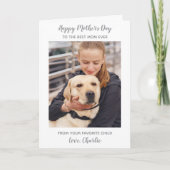 母パーソナライズされたの日の犬ママのペット写真 シーズンカード (正面)