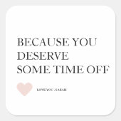 母パーソナライズされたの日の贈り物 スクエアシール (正面)