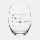 母パーソナライズされたの日の贈り物 ステムなしワイングラス (裏面)