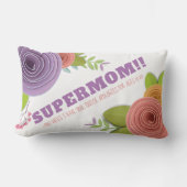 母パーソナライズされたの日スーパーママフローラ枕 ランバークッション (正面)