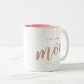母パーソナライズされたの日タイポグラフィ ツートーンマグカップ (正面右)