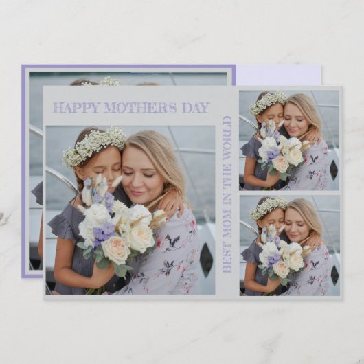 母パーソナライズされたの日フォトコラージフラットカード シーズンカード (正面/裏面)