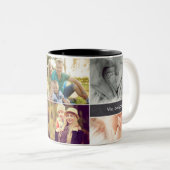 母パーソナライズされたの日フォトコラージュChalkboard ツートーンマグカップ (正面右)