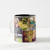 母パーソナライズされたの日フォトコラージュChalkboard ツートーンマグカップ (正面左)