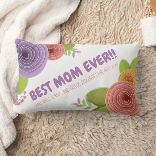 母パーソナライズされたの日フローラ引用文枕 ランバークッション (ブランケット)