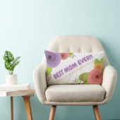 母パーソナライズされたの日フローラ引用文枕 ランバークッション (椅子)