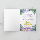 母パーソナライズされたの日フローラ3手刷り カード (内部)