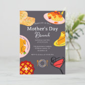 母パーソナライズされたの日ブランチ |食品テーマ 招待状 (スタンド正面)