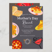 母パーソナライズされたの日ブランチ |食品テーマ 招待状 (正面/裏面)