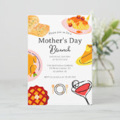 母パーソナライズされたの日ブランチ |食品テーマ 招待状 (スタンド正面)