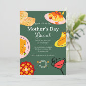 母パーソナライズされたの日ブランチ |食品テーマ 招待状 (スタンド正面)