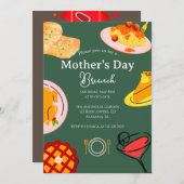 母パーソナライズされたの日ブランチ |食品テーマ 招待状 (正面/裏面)