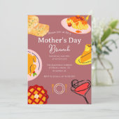 母パーソナライズされたの日ブランチ |食品テーマ 招待状 (スタンド正面)