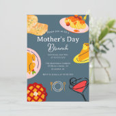 母パーソナライズされたの日ブランチ |食品テーマ 招待状 (スタンド正面)
