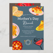 母パーソナライズされたの日ブランチ |食品テーマ 招待状 (正面/裏面)