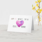 母パーソナライズされたの日初の水彩ハート カード (黄色い花)