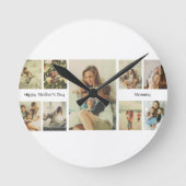母パーソナライズされたの日時計 ラウンド壁時計 (正面)