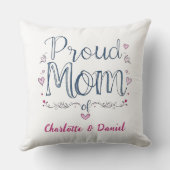 母パーソナライズされたの日贈り物 | 誇りを持った母 クッション (裏面)