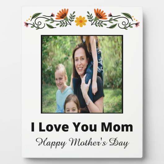 母パーソナライズされたの日8x10イーゼル付きプラーク フォトプラーク (正面)