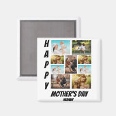 母パーソナライズされたの日9写真コラージュ マグネット (正面/裏面)