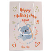 母パーソナライズされたの日 ミディアムペーパーバッグ (裏面)