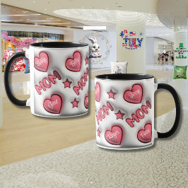 母パーソナライズされたの日「3D効果」 マグカップ
