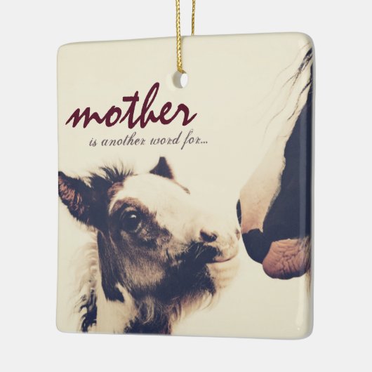 母パーソナライズされたは愛馬の別称 セラミックオーナメント (左)