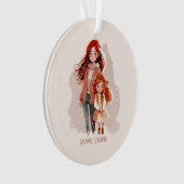 母パーソナライズされたエレガントと娘 オーナメント (正面)