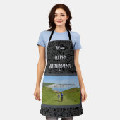 母パーソナライズされたグレーに対する幸福な退職金 エプロン (着用した状態)