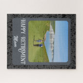 母パーソナライズされたグレーに対する幸福な退職金 ジグソーパズル (横)