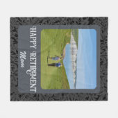 母パーソナライズされたグレーに対する幸福な退職金 フリースブランケット (正面(横))