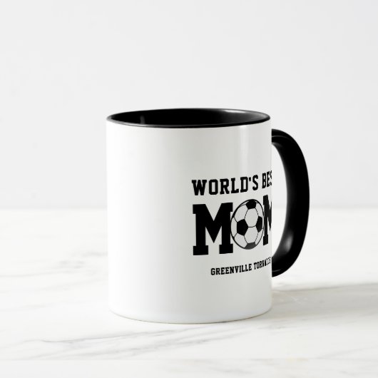 母パーソナライズされたコーヒーマグのためのサッカー母ギフト マグカップ (正面右)