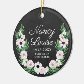 母パーソナライズされたフローラ素朴リース セラミックオーナメント (左)