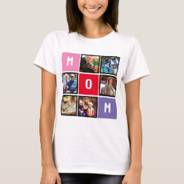 母パーソナライズされたモダン日Mom Photo Collage Tシャツ