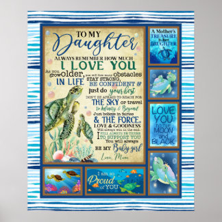 母パーソナライズされた亀の娘への愛 ポスター