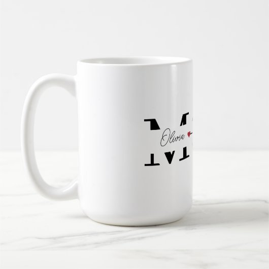 母パーソナライズされた名の母の日 コーヒーマグカップ (左)