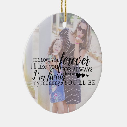母パーソナライズされた娘フォト引用文オーナメント セラミックオーナメント (右)
