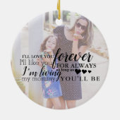 母パーソナライズされた娘フォト引用文オーナメント セラミックオーナメント (裏面)